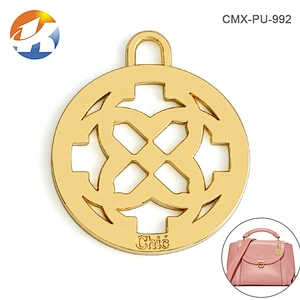 Kangsheng Factory Direct Custom Gold Metal Brand Tag Hanging, High Quality Handbag Hardware Engraved Logo Metal Tags for Bag