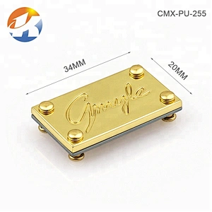 Professional Manufacturer Custom Metal Engraved Logo Name Plate for Handbags, Zinc Alloy Nickel Metal Logo Label