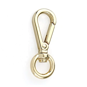 Hot Selling Gold Alloy Metal Spring Snap Hook for Car Key Bag, D Ring Shape Tail Metal Snap Hook for Wallet Bag