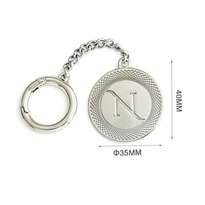 Bag Accessories Metal Round Tag with Clasp and Chain for Handbags, Eco-friendly Design Fashion Metal Hang Tags*