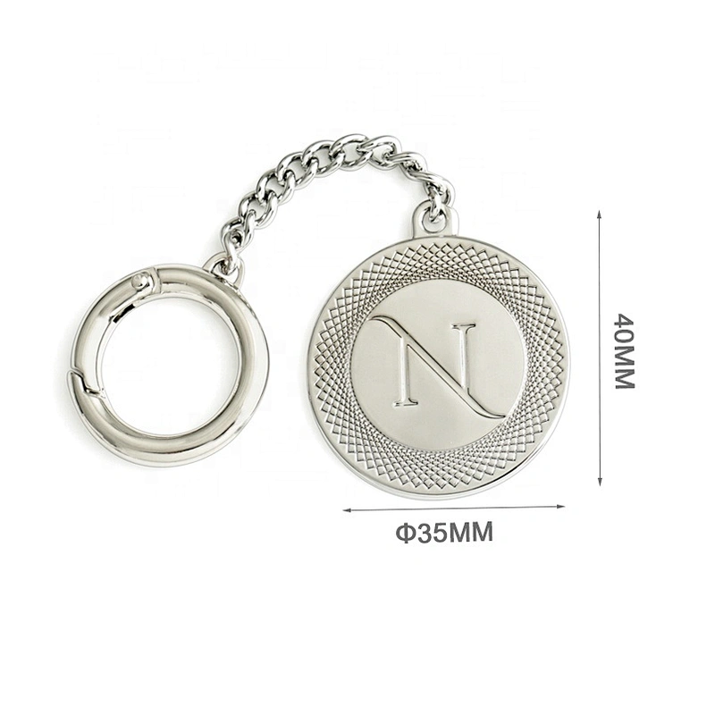 Bag Accessories Metal Round Tag with Clasp and Chain for Handbags, Eco-friendly Design Fashion Metal Hang Tags*