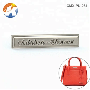 OEM Handbag Hardwear Brush Nickel Engraved Logo Metal