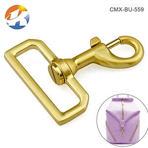 High Quality Handbag Accessories 38mm Metal Swivel Snap Hook For Bag, Brushed Gold Metal Trigger Snap Hook