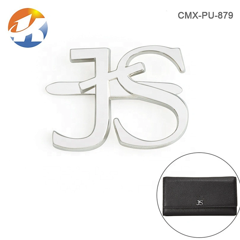 Kangsheng Factory Custom Brand Letter Metal Logo, Design Nickel Metal Letter Label for Handbags