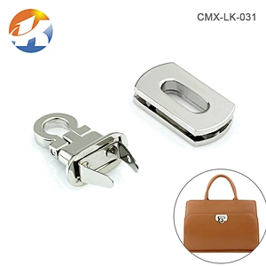 Popular Handbag Hardware Nickel Metal Bag Clip Lock
