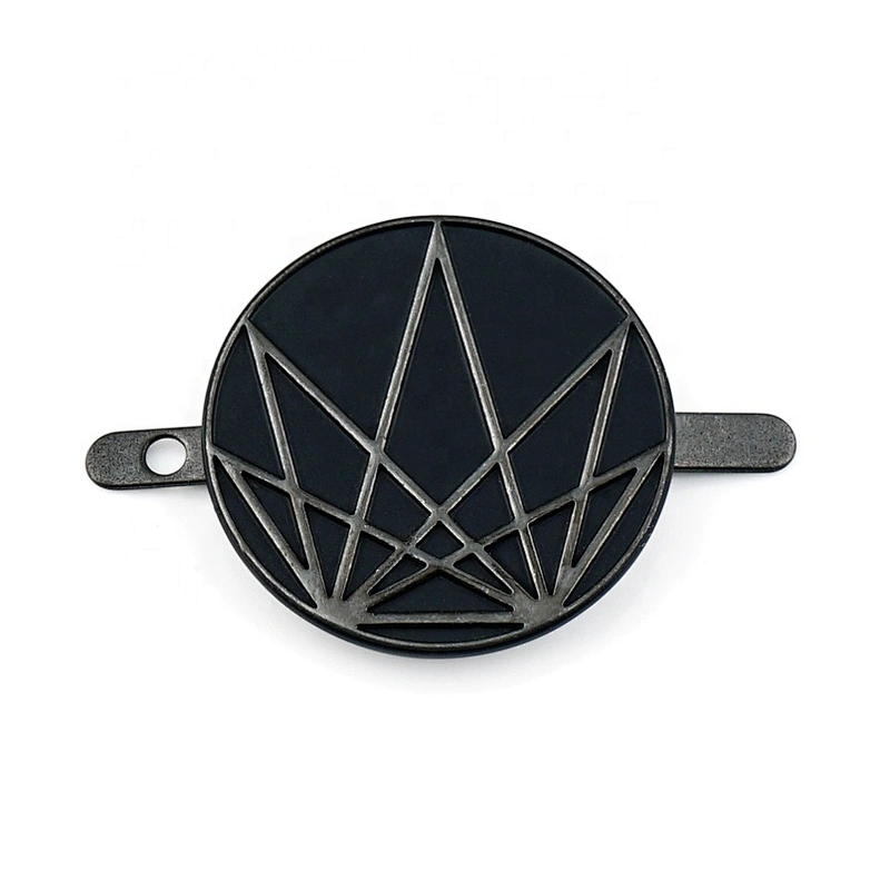Antique Metal Round Tag Plate Embossed,  Custom Wallet Metal Logo Hat
