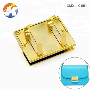 Custom Luxury High Grade Hardware Gold Metal Handbag Lock