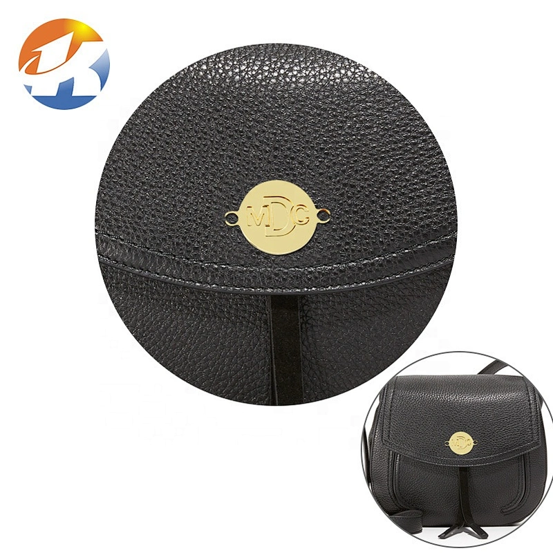 OEM ODM Garment Accessories Round with Holes Sewing Metal Name Tag, Custom Metal Logo Label for Clothing^