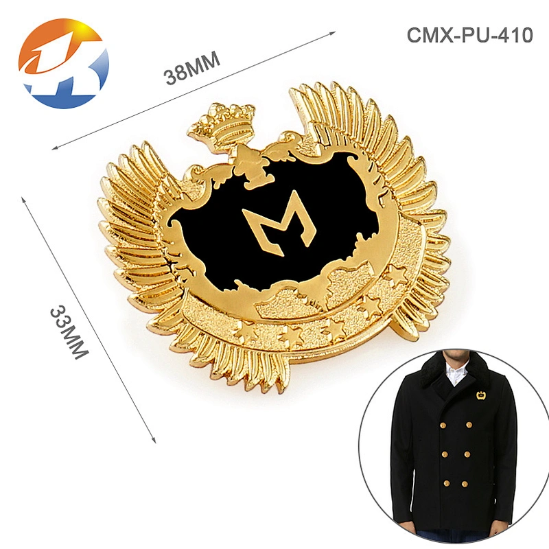 Engraved Logo With Soft Enamel Metal Gold Logo Pins