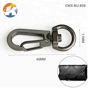 High End Gunmetal Handbag Accessories Metal Snap Dog Hook For Bags