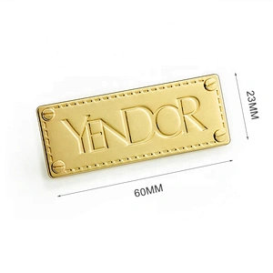Wholesale Gold Plated Rectangle Metal Handbag Logo Label, Custom Engraved Metal Name Plate for Bags