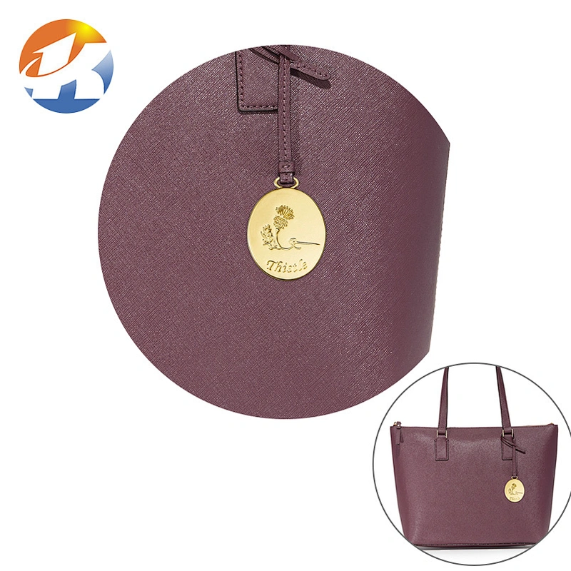 Oval Tag With A Loop Hang Gold Custom Handbag Metal Tags