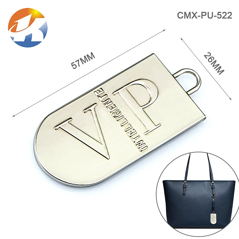 Oval Tag With A Loop Hang Gold Custom Handbag Metal Tags