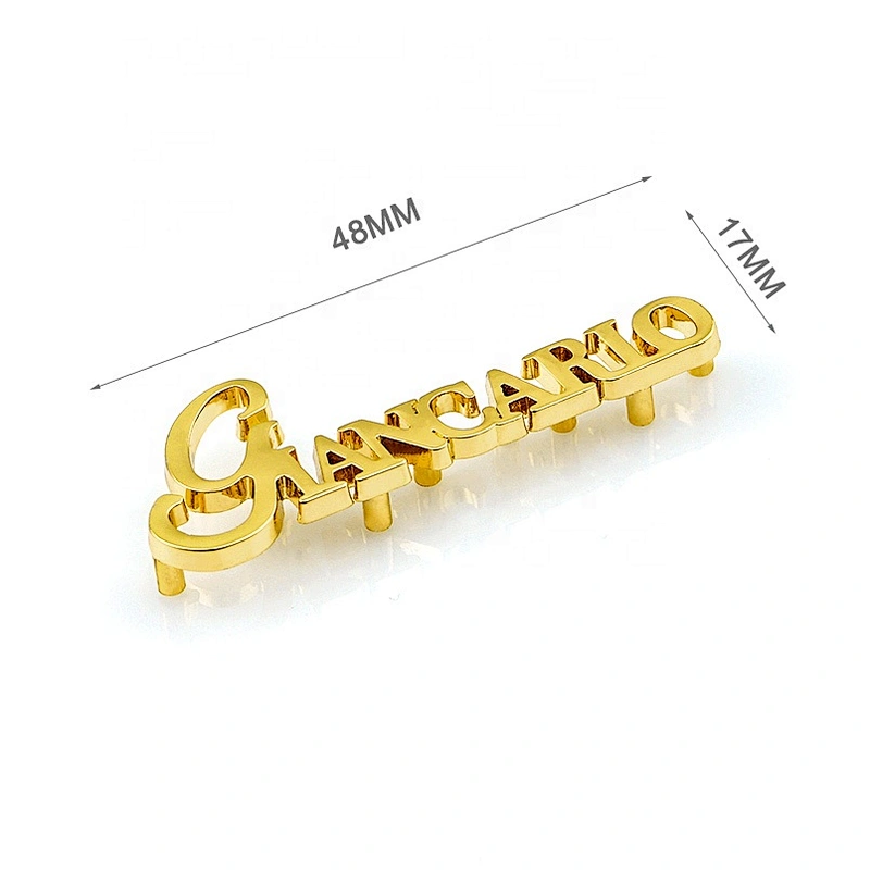 Handbag Hardware Custom Metal Plates Brand Letters Logos, Gold Logo Tag Metal Letter, Logo Design Metal Letter Plate for Purse