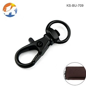 Wholesale 9mm Black Metal Hook for Luggage Strap, Custom Metal Small Snap Key Hook for Purse Bag