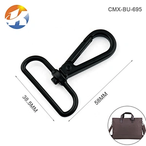 Wholesale Cheap Alloy Die-Casting Metal Swivel Snap Hook, Custom Black 38mm Spring Metal Snap Hook for Handbags