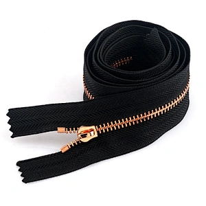 #5 Close End High Quality Black Nylon Tape Gold Metal Zipper for Bags and Garment