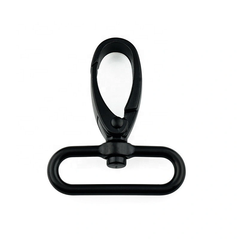 Wholesale Bag Strap 38mm Swivel Metal Clasp Hook, Black Metal Spring Snap Hooks For Backpack