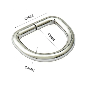 Bag Hardware Accessories Iron 20mm Metal D Ring, Wholesale Factory Price Nickel D-ring Buckle for Backpack