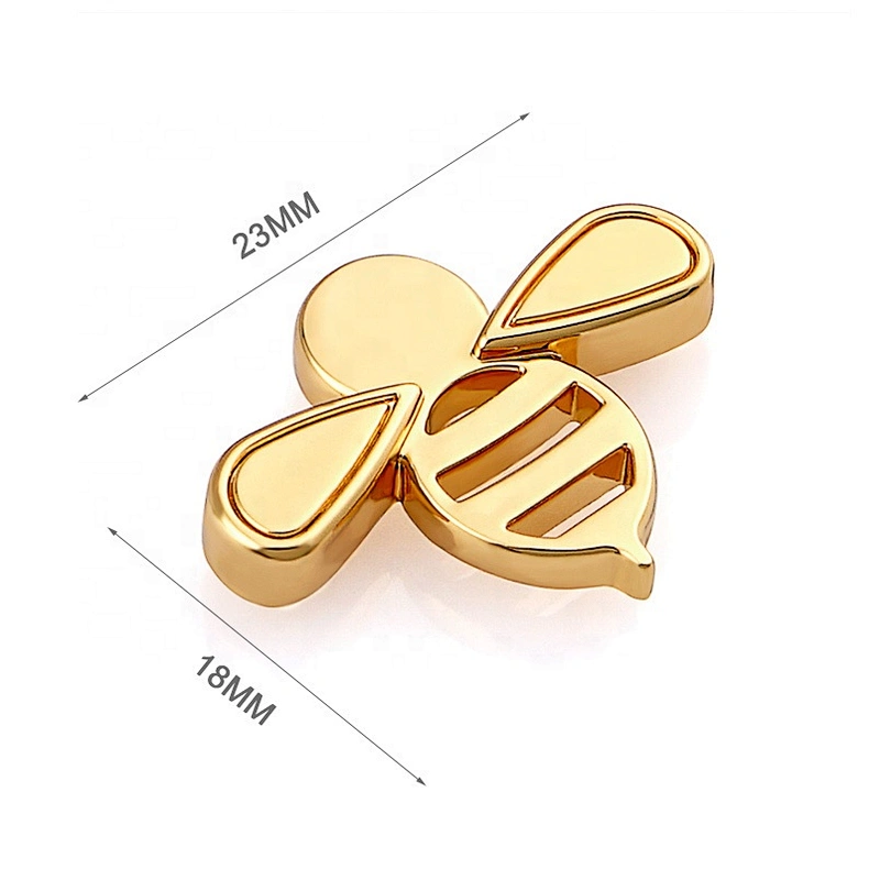 Custom Small Bee Shape Metal Tag for Purse, Bag Accessories Gold Little Metal Logo