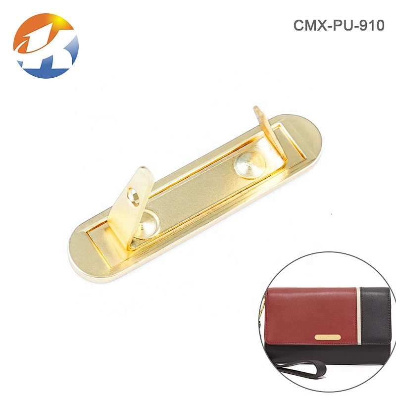 Fashion Gold Plated Metal Nameplate, Custom Engraved Logo Metal Label for Handbags