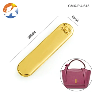 Bag Accessories Adhesive Style Gold Metal Custom Brand Logo
