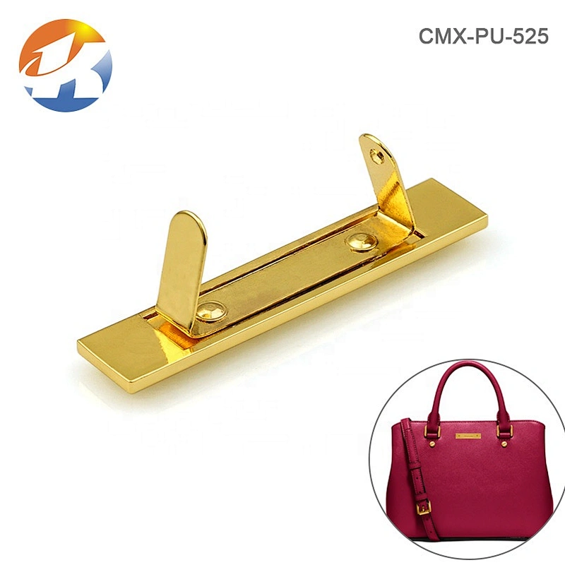 Custom Gold Metal Logo Tag with 2 Decorative Screws for Handbags, Bag Accessories Engraved Metal Nameplate