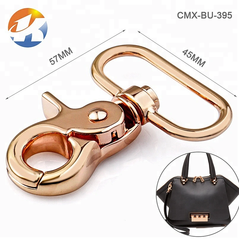 Hot Selling High Quality Fashion Rose Gold Metal Swivel Snap Hook For Handbags