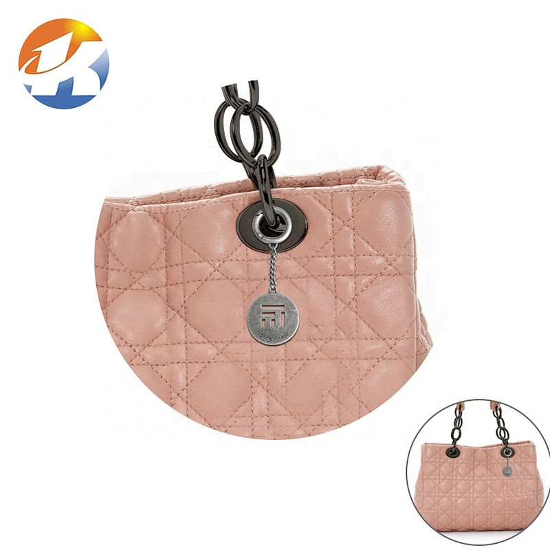 Custom Bag Fittings Round Metal Brand Logo Tags, Metal Name Tag with Spring Hook for Handbags