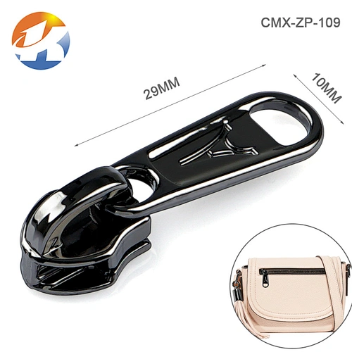 Shiny Gunmetal Custom Metal Zipper Pull For Bag