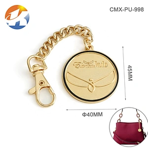 Custom Round Shape Metal Logo Tag, Design Gold Metal Labels Tag For Handbags