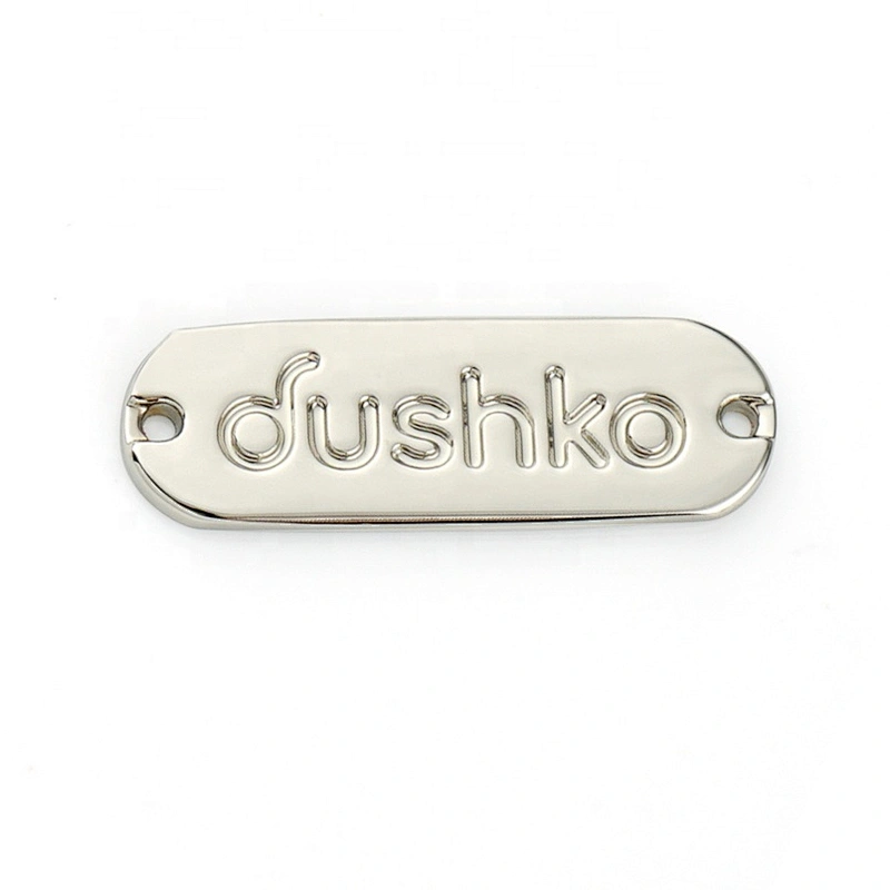 Professional Custom Gold Metal Clothes Label, Rectangle Sewing Metal Logo Tag for Clothing
