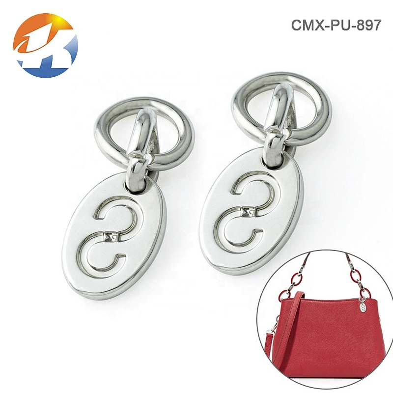 Hot Sale Fashion Oval Shape Engraved Silver Metal Tag, Small Hanging Metal Logo Tag