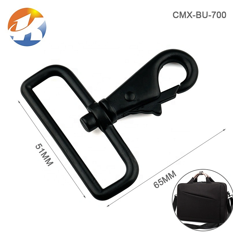 Factory Wholesale Top Quality 2 Inch Black Metal Spring Dog Snap Hook for Bag Hardware