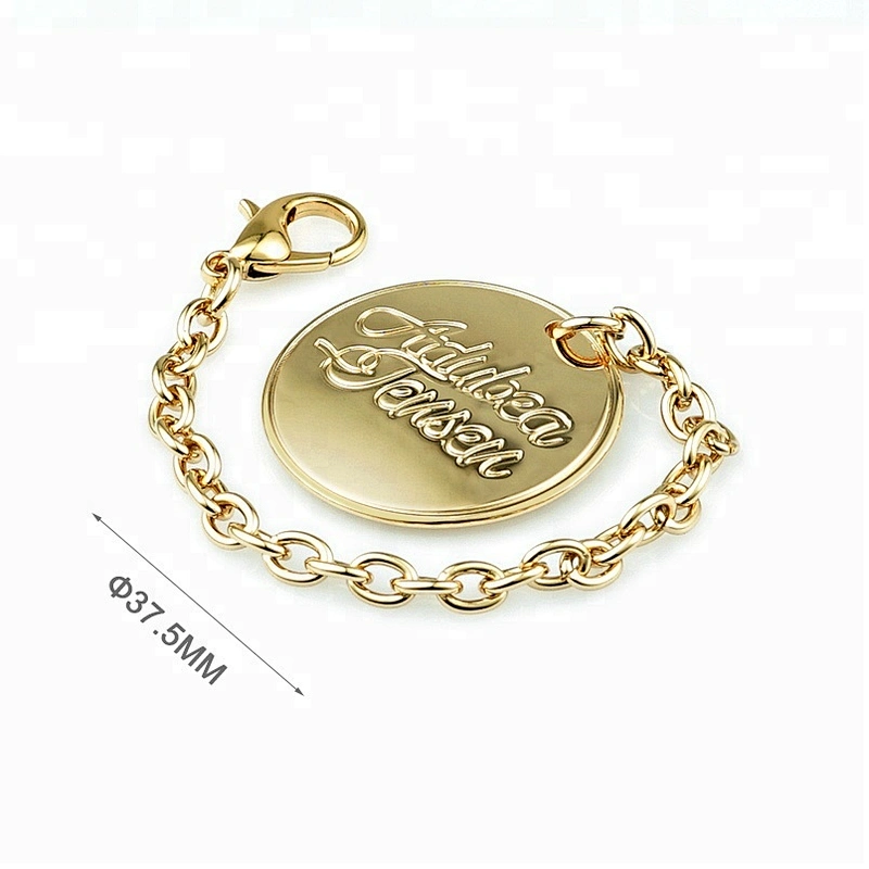 Lobster Clasp And Chain With Round Tag Metal Handbags Logo Design