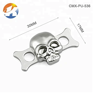 Garment Accessories Custom Skull Shape Metal Clothing Logo, Design Gold Metal Sewing Label for Jeans^