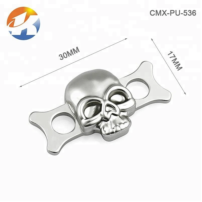Garment Accessories Custom Skull Shape Metal Clothing Logo, Design Gold Metal Sewing Label for Jeans^