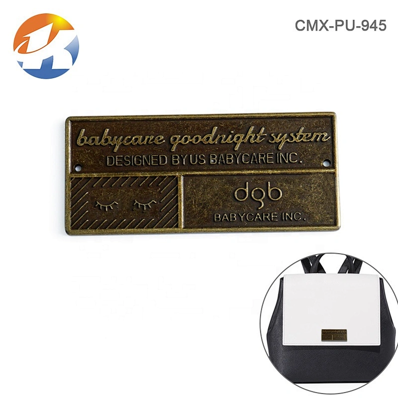Kangsheng Factory Custom Bronze Embossed Metal Logo Label For Furniture, Zinc Alloy Metal Nameplate for Machine