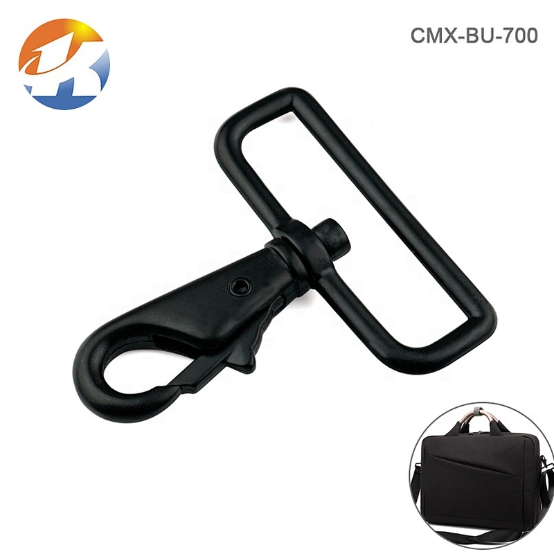 Factory Wholesale Top Quality 2 Inch Black Metal Spring Dog Snap Hook for Bag Hardware