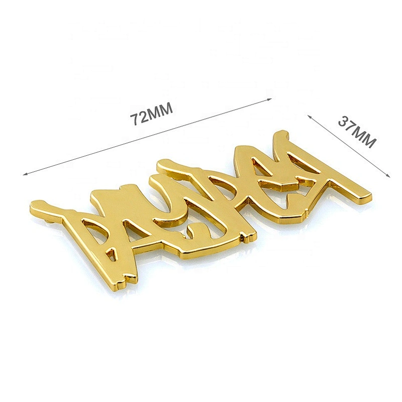 High End Gold Letters Metal Name Tag for Cap, Custom Metal Plate Logo for Hats