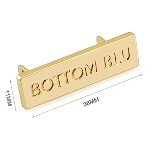Handbag Hardware Custom Gold Metal Label Plates, Metal Brand Logo Name Tag for Bags