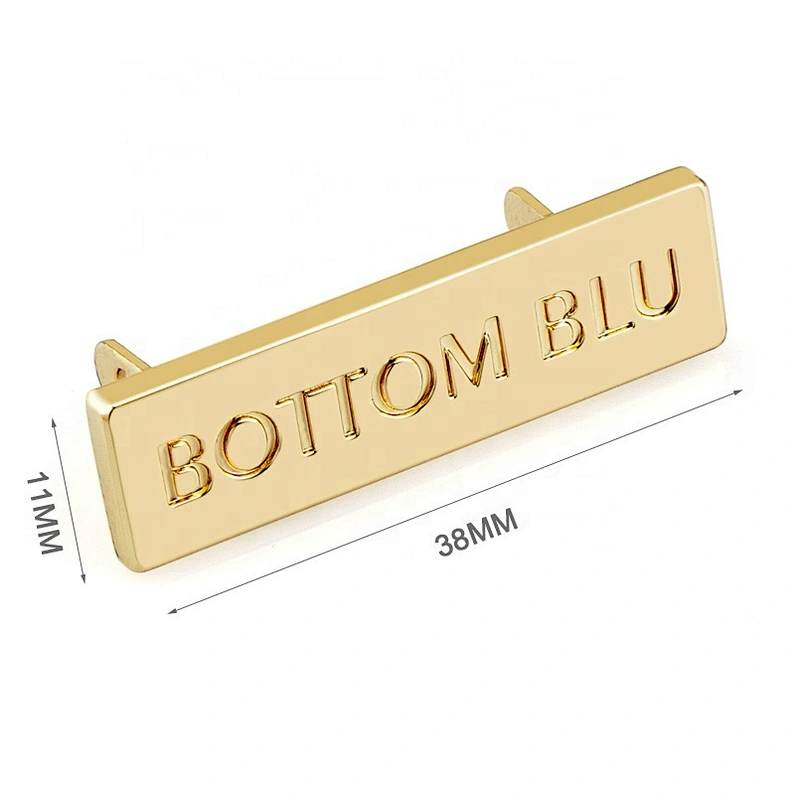 Handbag Hardware Custom Gold Metal Label Plates, Metal Brand Logo Name Tag for Bags