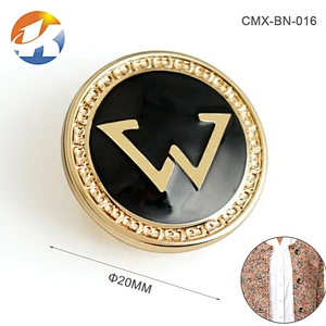 Fashion Design Customized Logo Metal Shank Button, Metal Gold Sewing Button For Garment