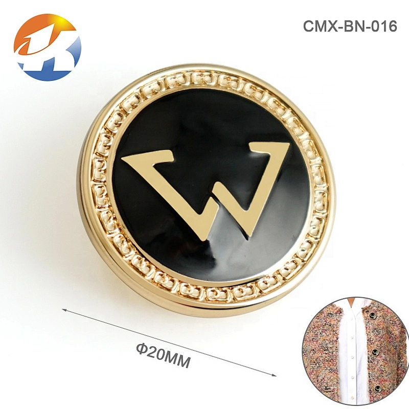 Fashion Design Customized Logo Metal Shank Button, Metal Gold Sewing Button For Garment