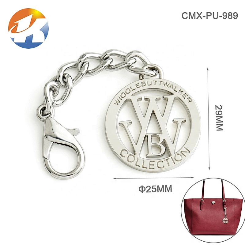Bag Accessories Metal Round Tag with Clasp and Chain for Handbags, Eco-friendly Design Fashion Metal Hang Tags*