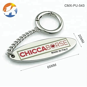 Hook And Chain Custom Brand Handbag Engraved Logo Metal Tag