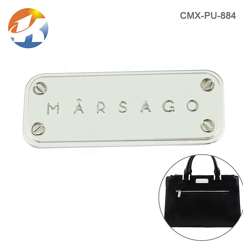 China Manufacture High Quality Custom Metal Logo Plate for Handbags, Designer Engraved Logo Metal Label for Bags^