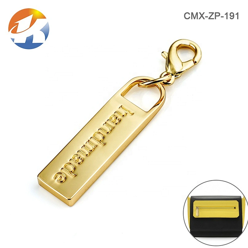 Factory Best Price Custom Metal Zipper Pull for Bags, Gold Metal Zipper Puller for Clothing