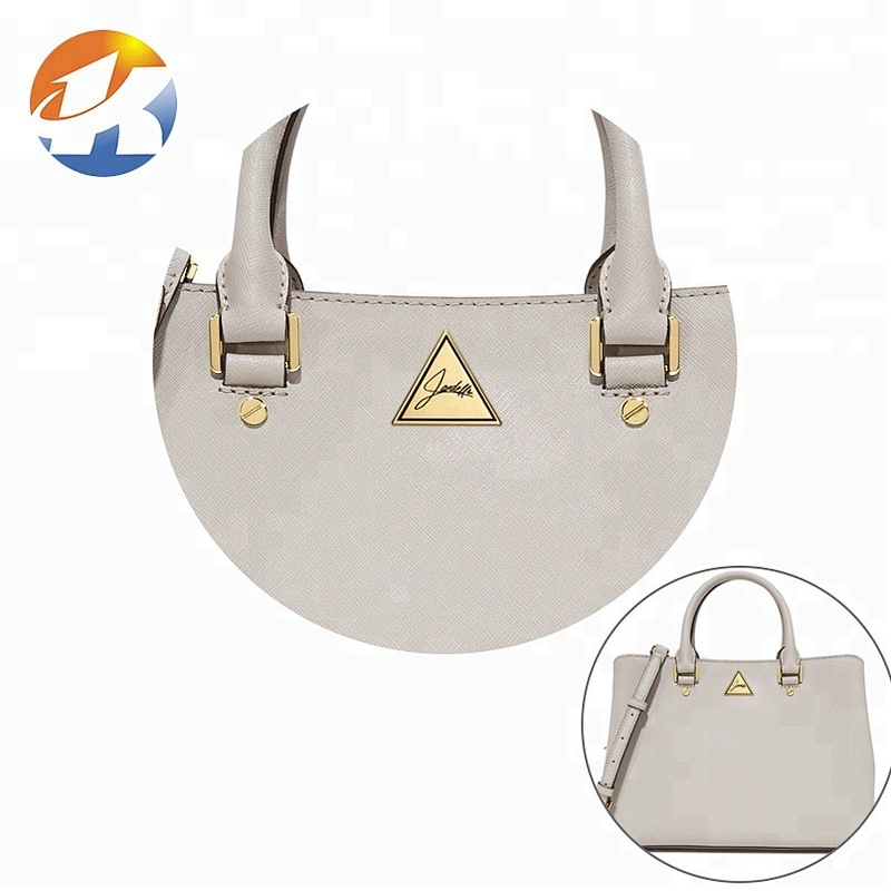 Triangle with Engraved Logo Gold Metal Tag for Handbags, Bag Accessories Custom Metal Label Plate^
