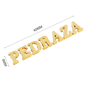Fashion Bag Hardware Gold Metal Letter Logo, Custom Metal Logo Tag for Handbags